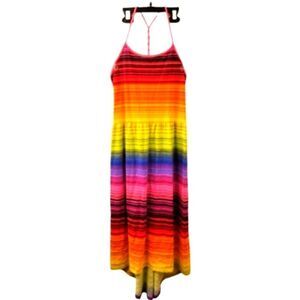🌟Host Pick🌟 Rainbow Striped High-Low Maxi Dress -10/12